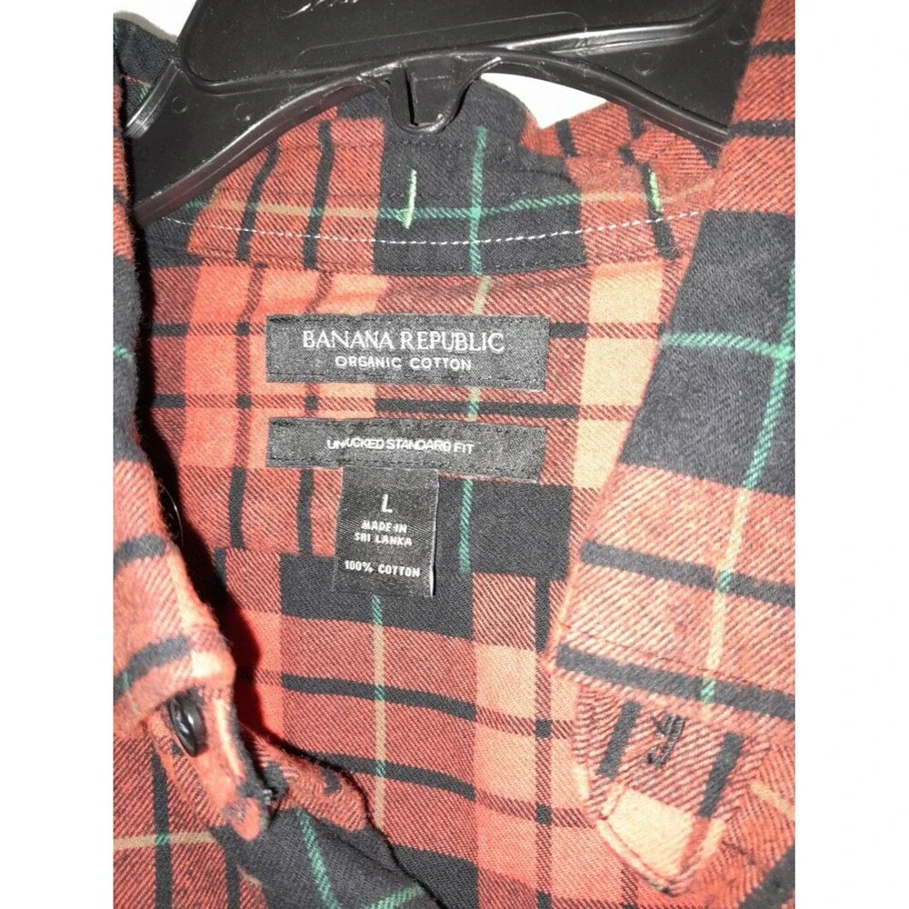 Mens Large Banana Republic Flannel 100% organic cotton.